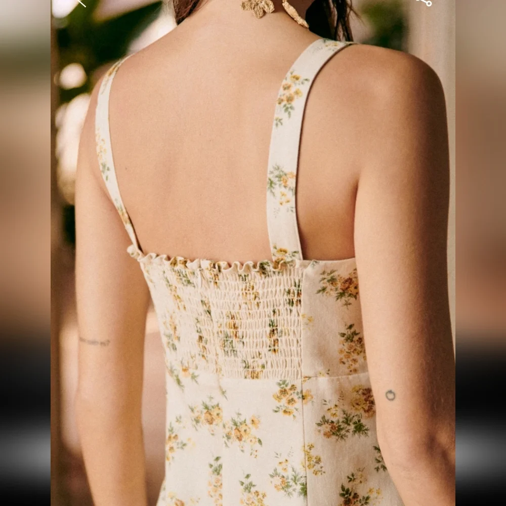 Sezane Janie Cream Floral Mini Dress - Picture 3 of 5